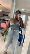 Plus Love for Denim Corset Top