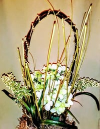 Image 4 of Tall Handle Wood Basket Arrangement