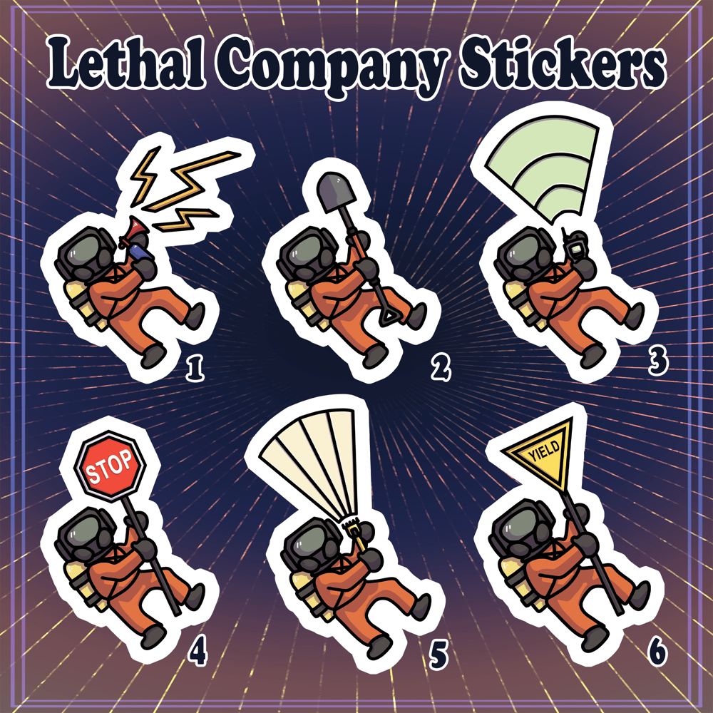 Image of Lethal Company Glow in the Dark Stickers