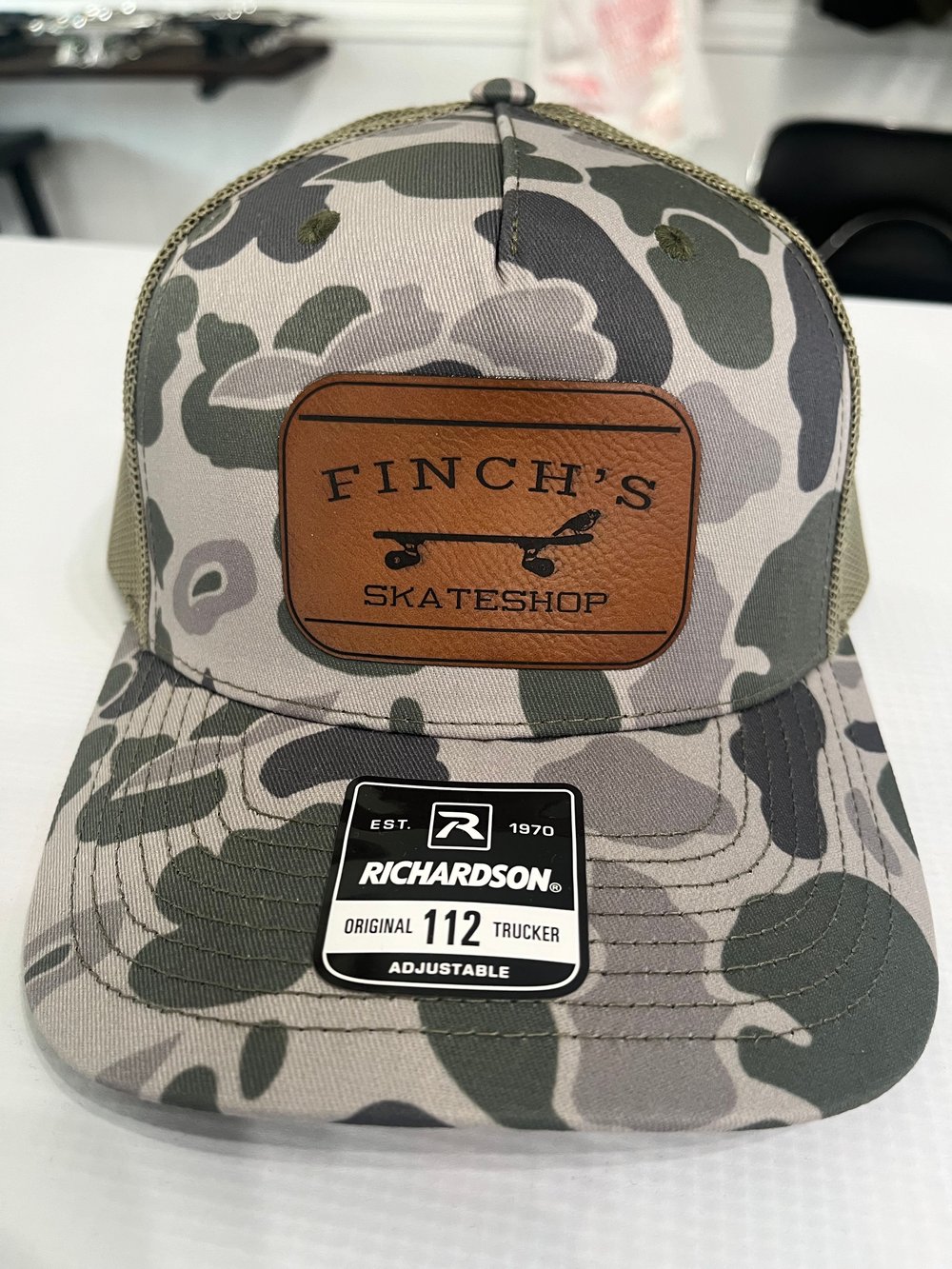 Image of Finchs Leather Patch Hat Camp