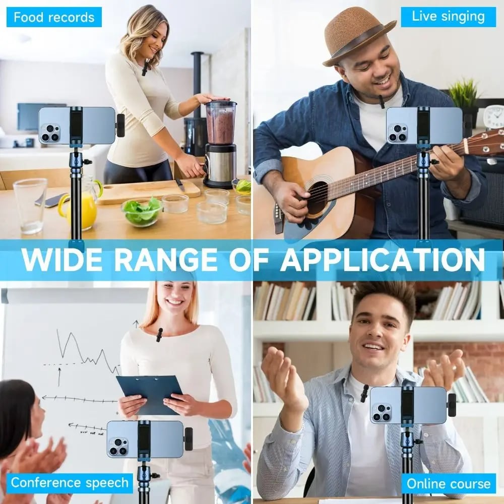 New Wireless Lavalier Microphone Audio Video Recording Mini Mic For Live Broadcast Gaming Cell Phone