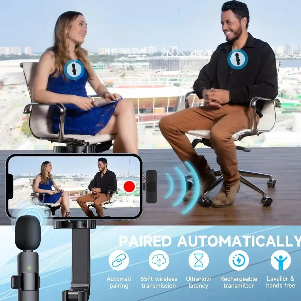 New Wireless Lavalier Microphone Audio Video Recording Mini Mic For Live Broadcast Gaming Cell Phone