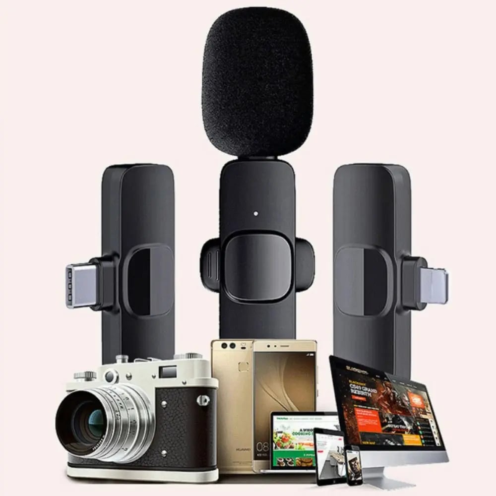 New Wireless Lavalier Microphone Audio Video Recording Mini Mic For Live Broadcast Gaming Cell Phone