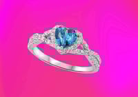 Image 2 of CZ Heart Blue Topaz