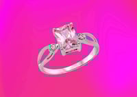 Image 2 of Emerald Cut Pink CZ Ring 