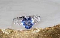 Image 1 of CZ Blue Heart Ring