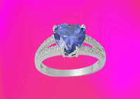 Image 2 of CZ Blue Heart Ring