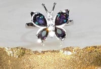 Image 2 of Rainbow Topaz Butterfly Ring