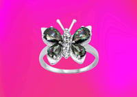 Image 3 of Rainbow Topaz Butterfly Ring
