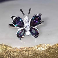 Image 1 of Rainbow Topaz Butterfly Ring