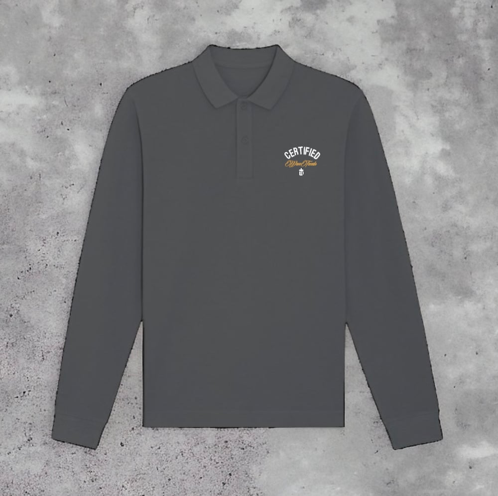 Image of GREY CERTIFIED LONG SLEEVE POLO