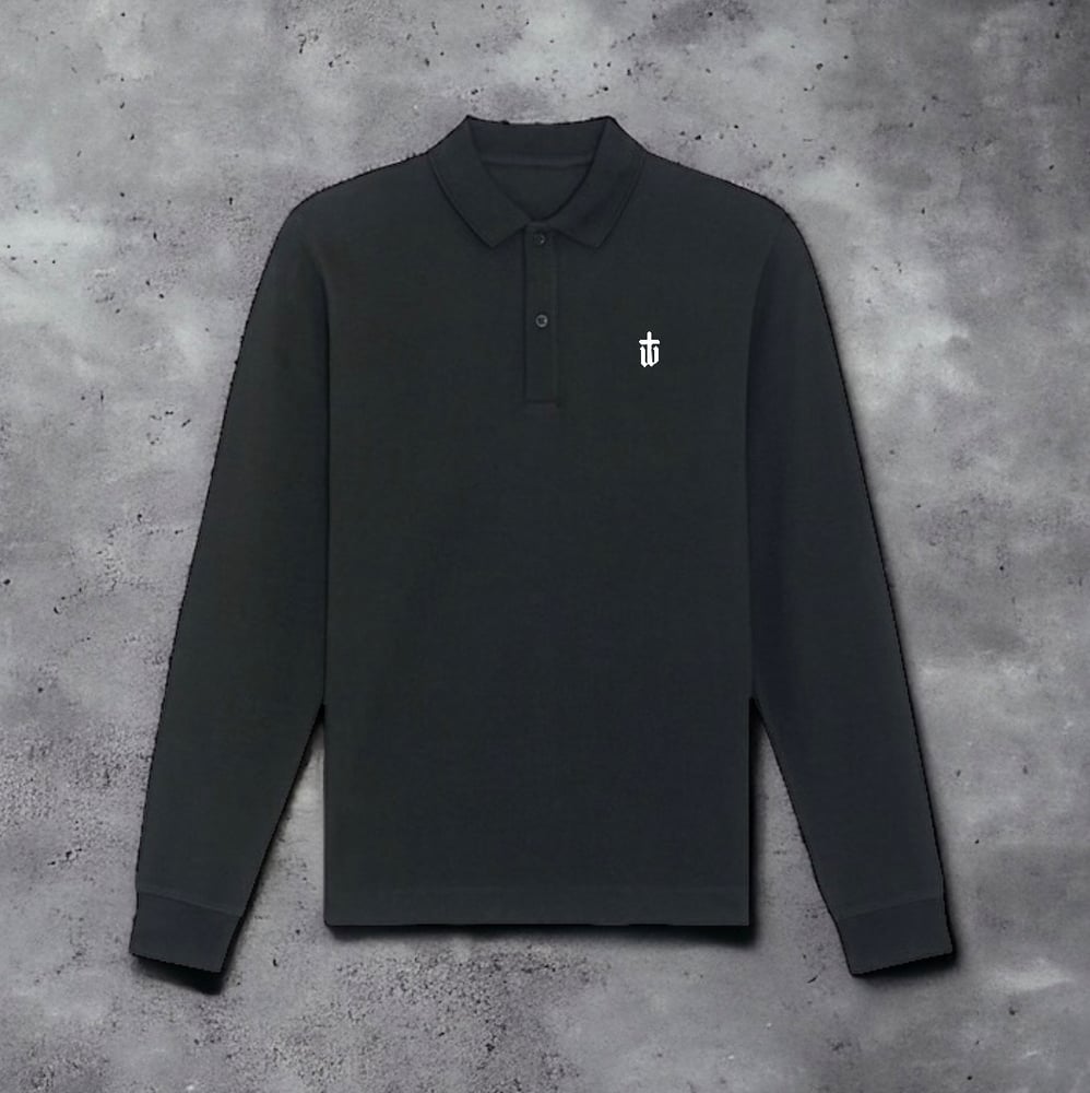 Image of BLACK CLASSIC LONG SLEEVE POLO