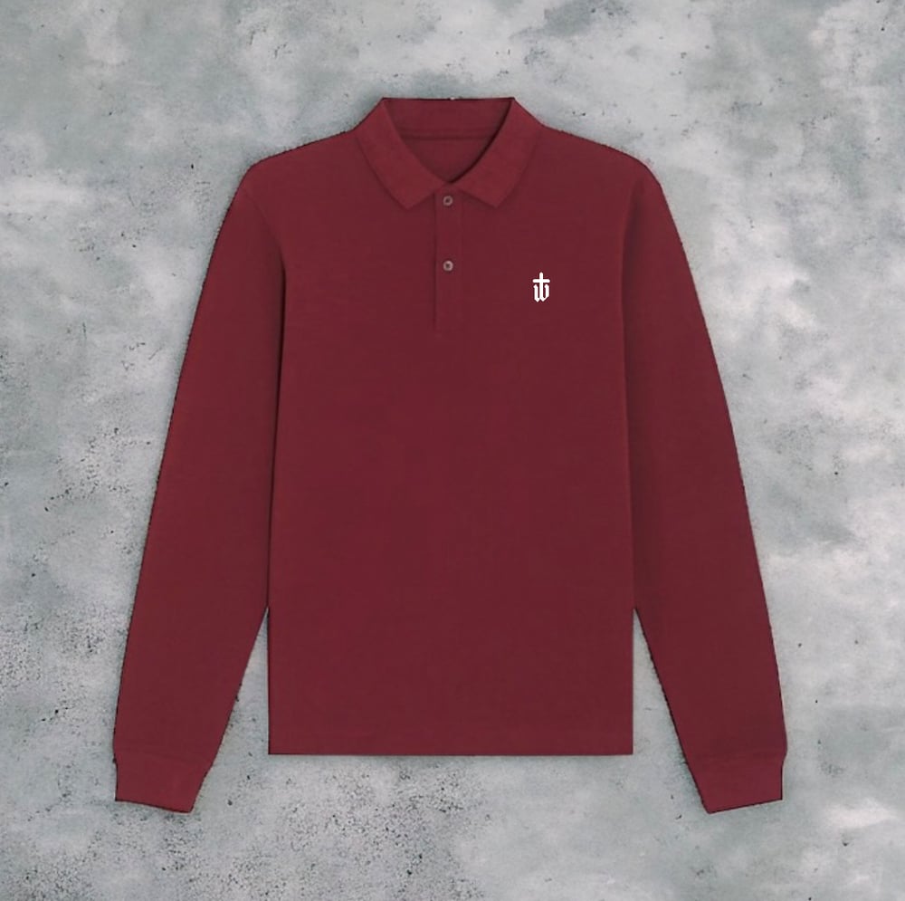Image of BURGUNDY CLASSIC LONG SLEEVE POLO