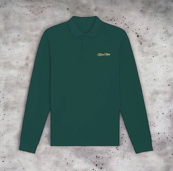Image of GREEN GOLD SIGNATURE LONG SLEEVE POLO