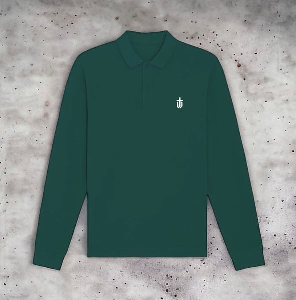 Image of GREEN CLASSIC LONG SLEEVE POLO