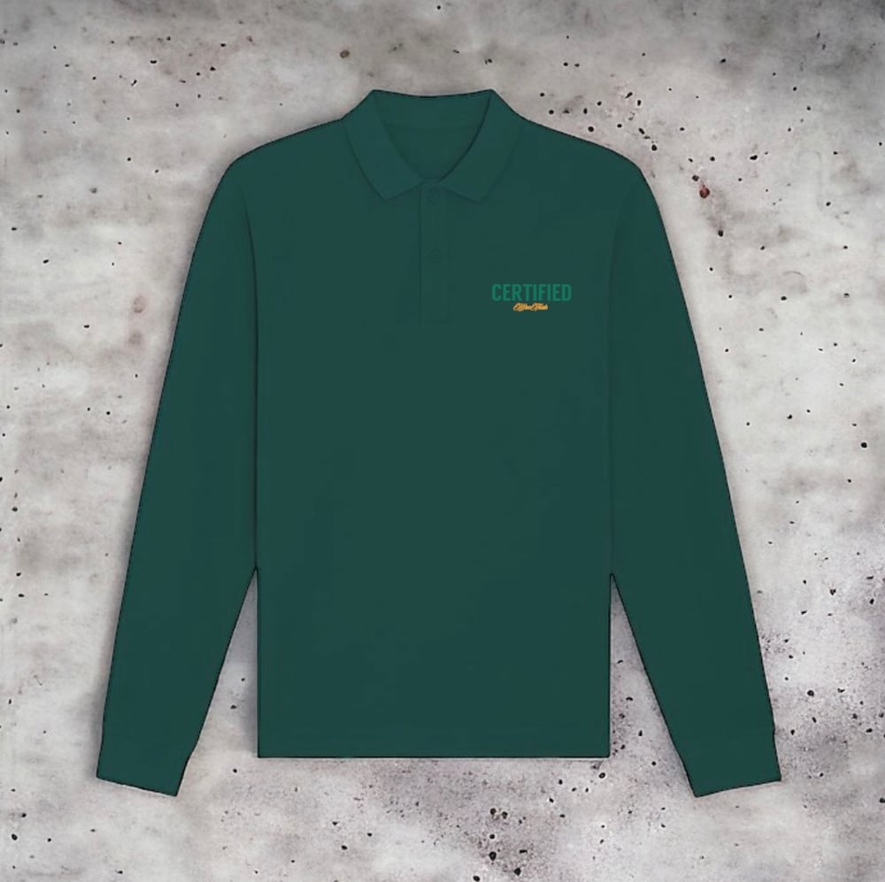 Image of GREEN MINI CERT LONG SLEEVE POLO