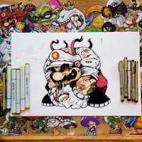 TATTED MARIO ORIGINAL ART SIGNED