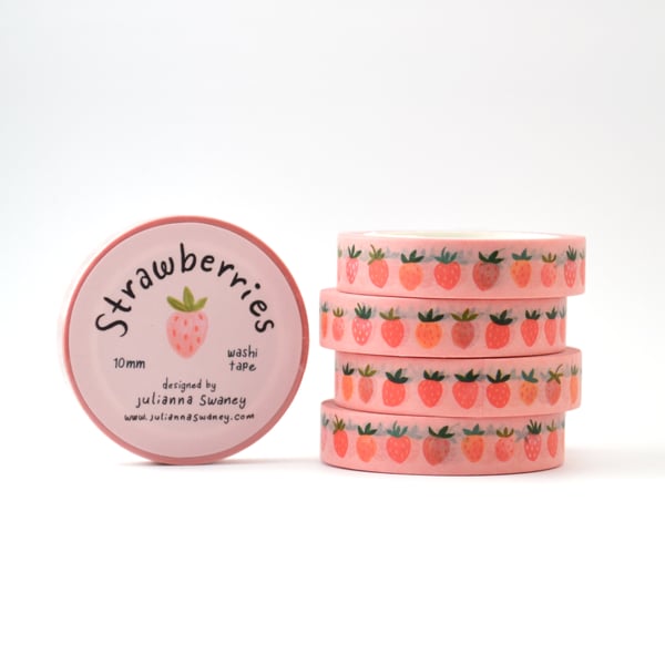 Image of Little Strawberries Washi Tape 10mm