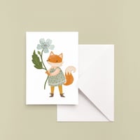 Fox Flower Greeting Card