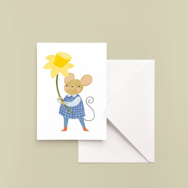 Image of Mouse Daffodil Greeting Card