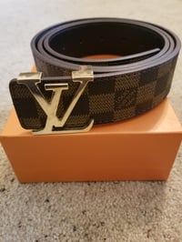 Image 1 of LV Belt Brown Checker