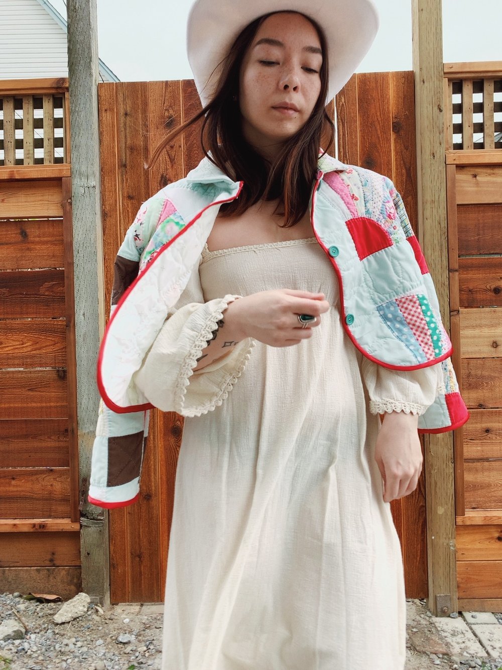 Image of Cropped Quilt Coat — Fans