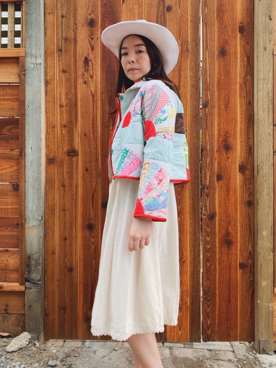 Image of Cropped Quilt Coat — Fans