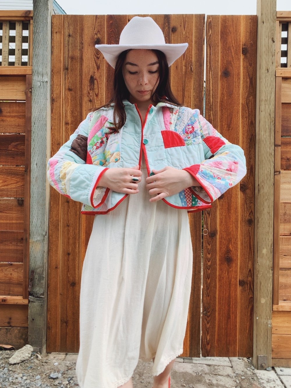 Image of Cropped Quilt Coat — Fans