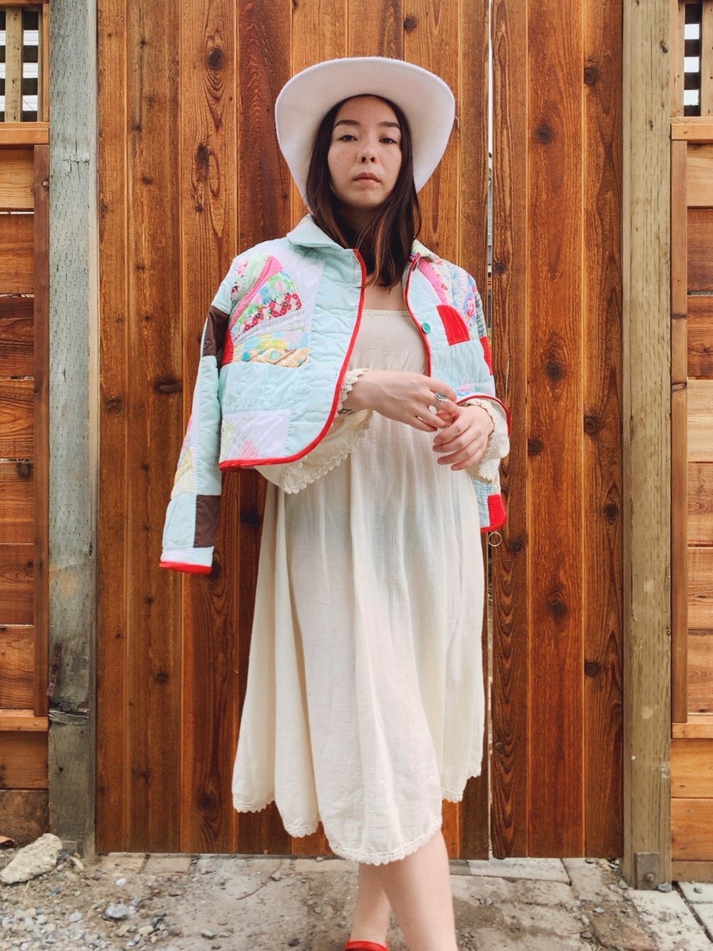 Image of Cropped Quilt Coat — Fans