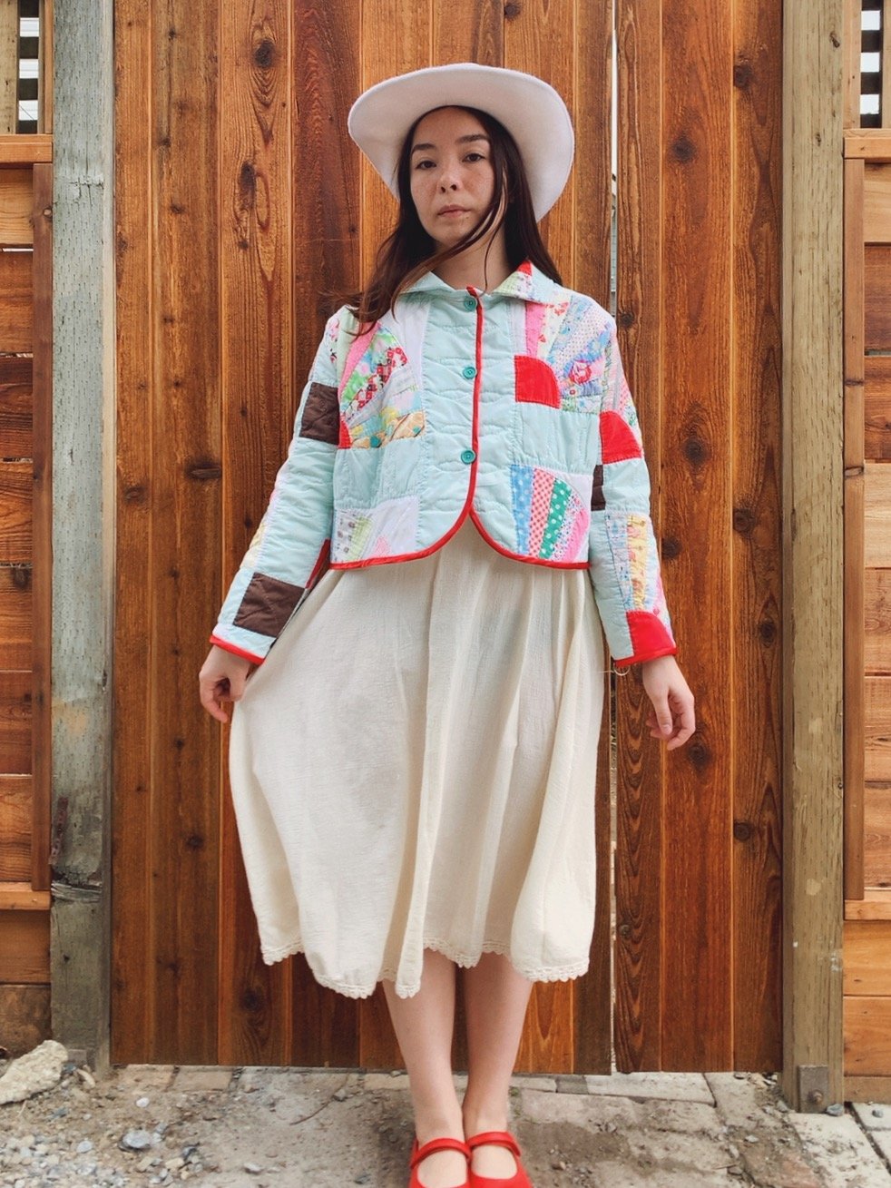 Image of Cropped Quilt Coat — Fans