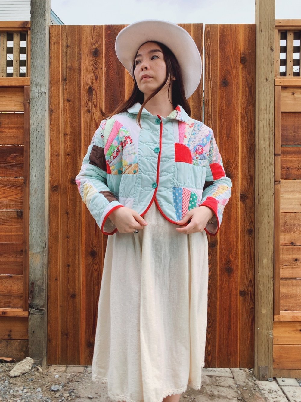 Image of Cropped Quilt Coat — Fans