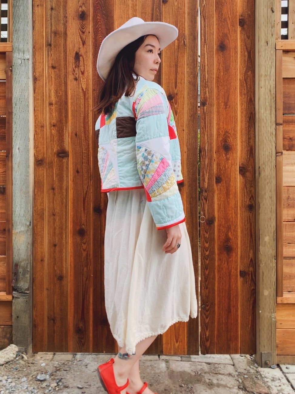 Image of Cropped Quilt Coat — Fans