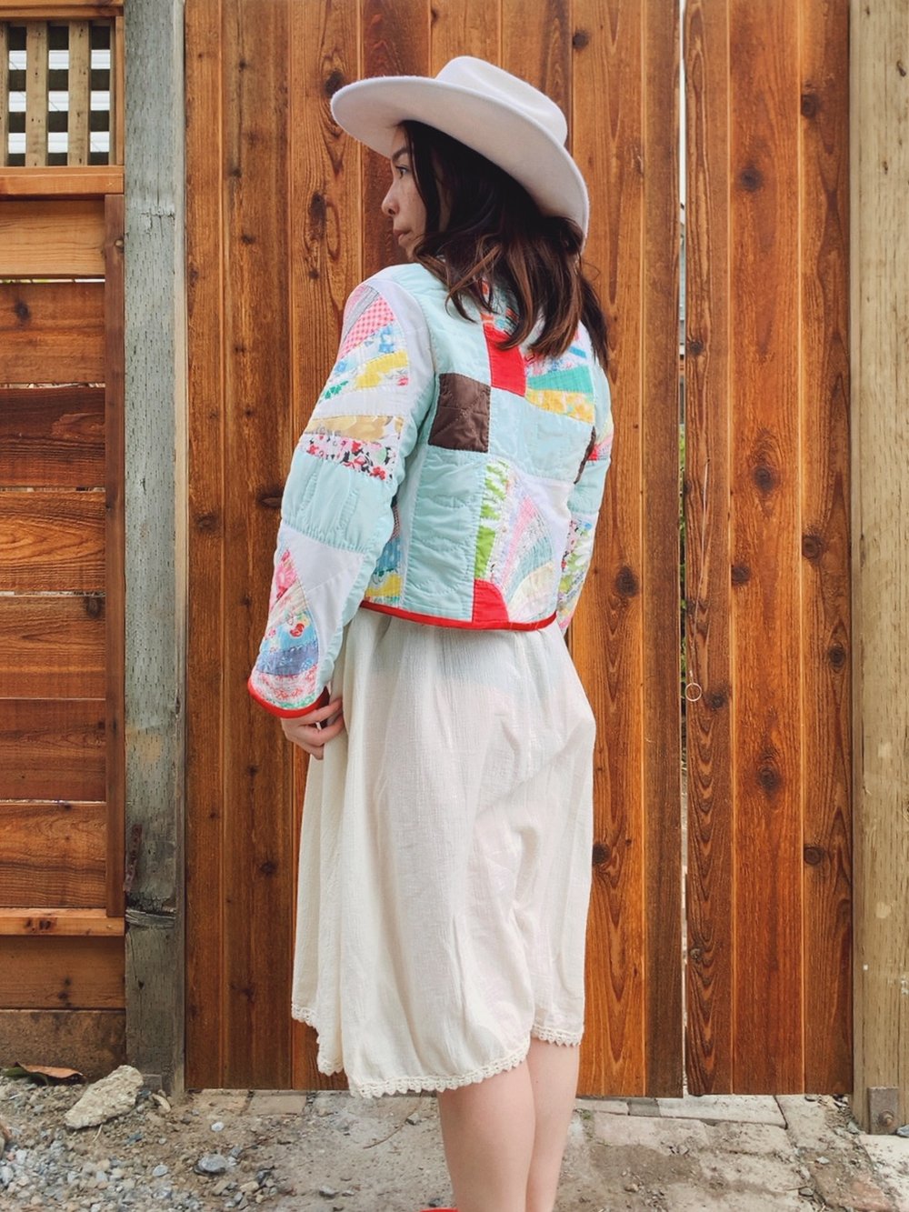 Image of Cropped Quilt Coat — Fans