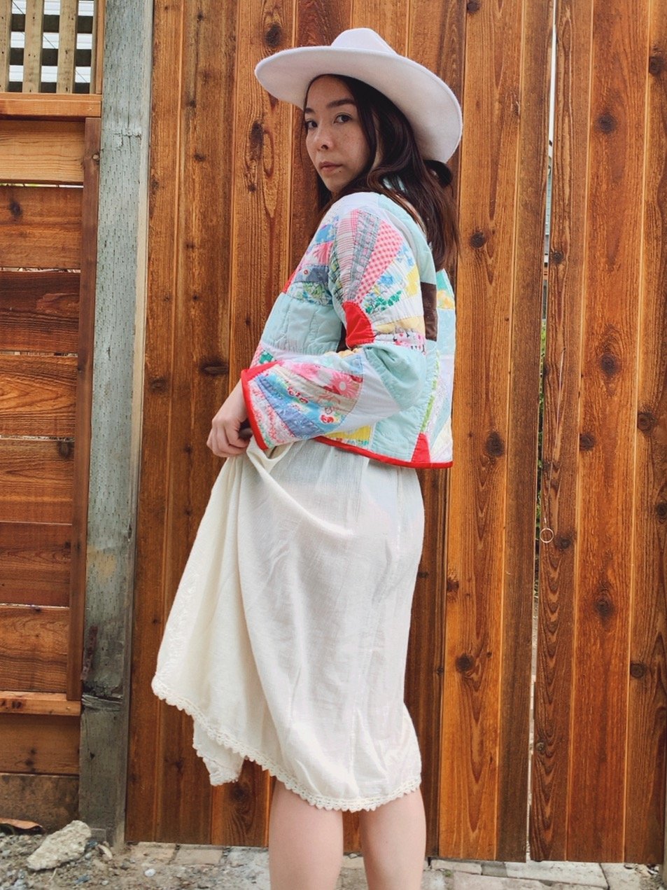 Image of Cropped Quilt Coat — Fans