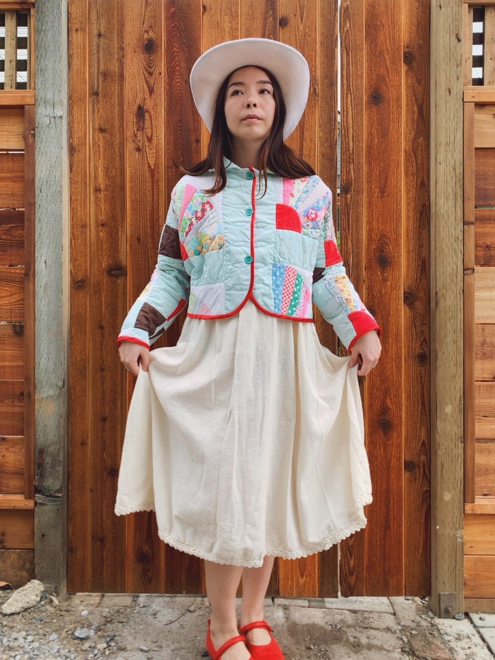 Image of Cropped Quilt Coat — Fans