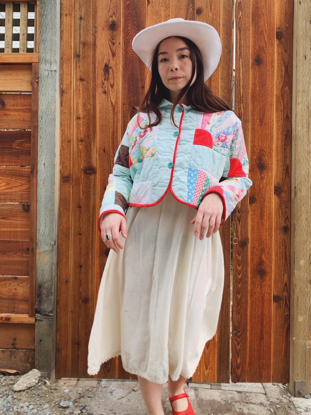 Image of Cropped Quilt Coat — Fans