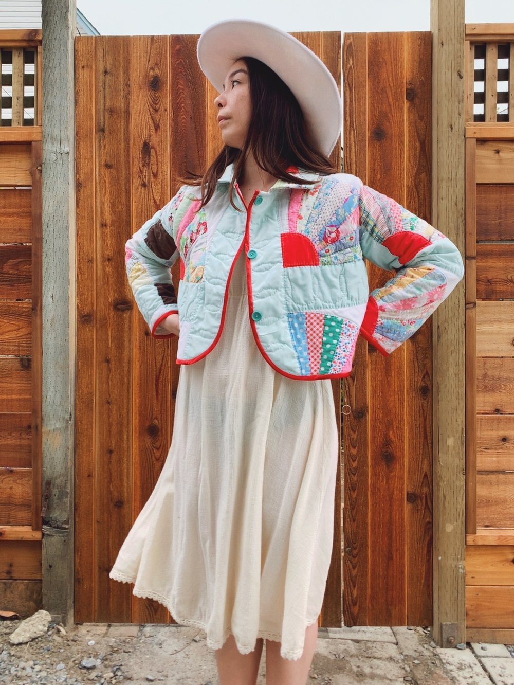 Image of Cropped Quilt Coat — Fans