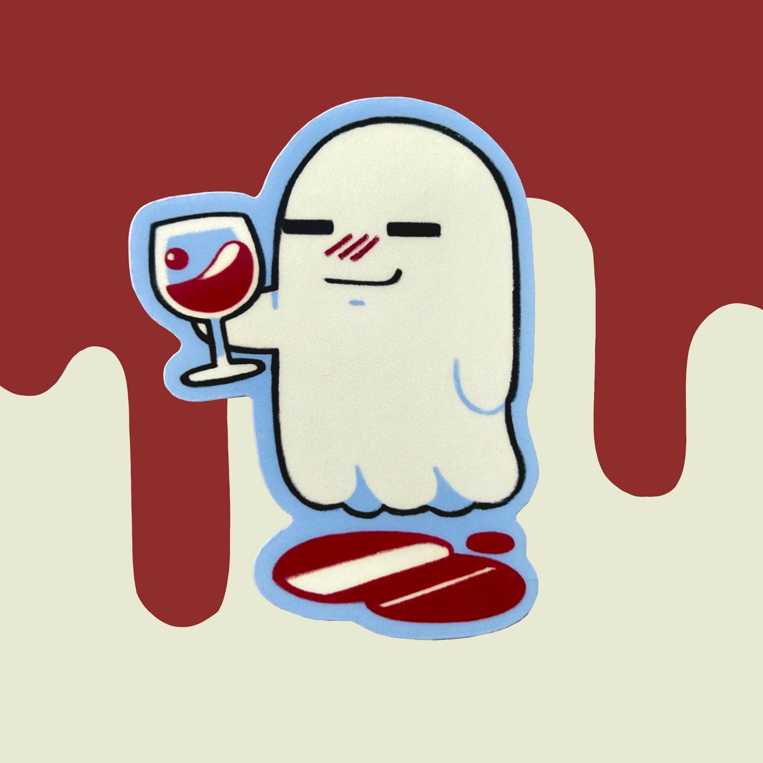 Wine Ghost Sticker