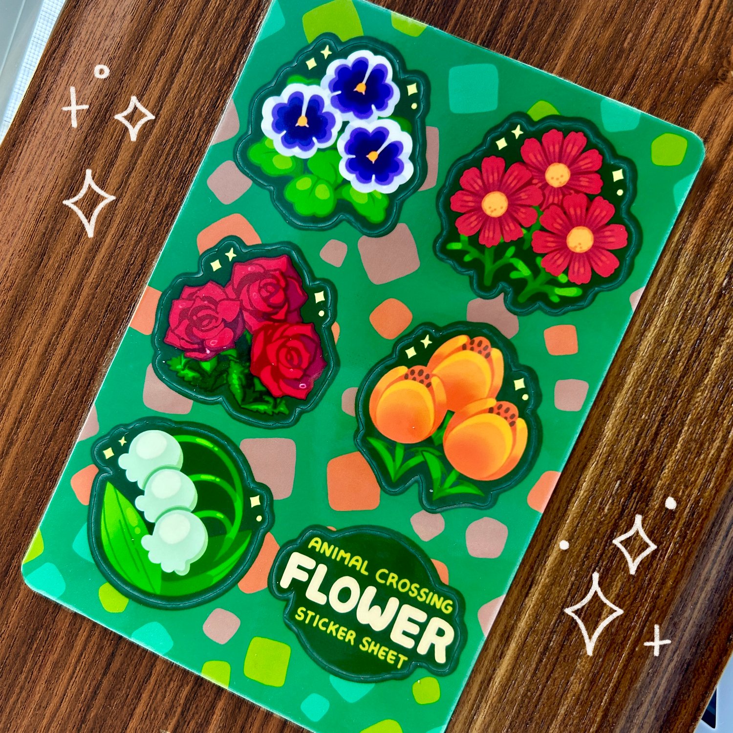 Animal Crossing Flowers Sticker Sheet