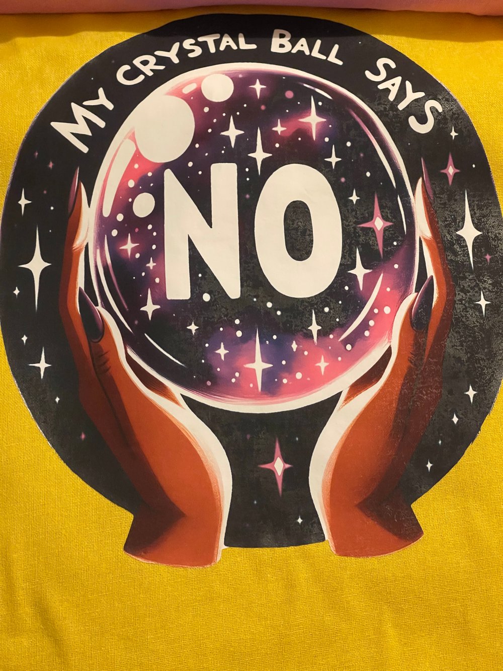 Image of My crystal ball says no (yellow tote bag)