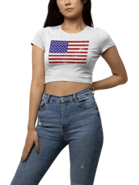 Image 1 of PatiorsCo USA Flag - Women’s Crop Tee