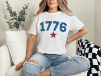 Image 1 of 1776 Vintage Distressed - Unisex garment-dyed heavyweight t-shirt from PatriotsCo.com