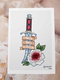 Bloody Rose dagger A5 print