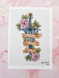 Pink Peony dagger A5  print