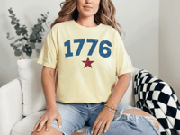 Image 6 of 1776 Vintage Distressed - Unisex garment-dyed heavyweight t-shirt from PatriotsCo.com