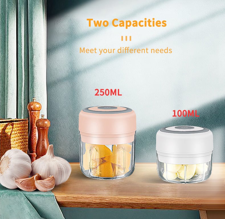 HiPiCok Meat Grinder Electric Garlic Crusher Food Chopper Mini Garlic Press Vegetable Chopper Masher