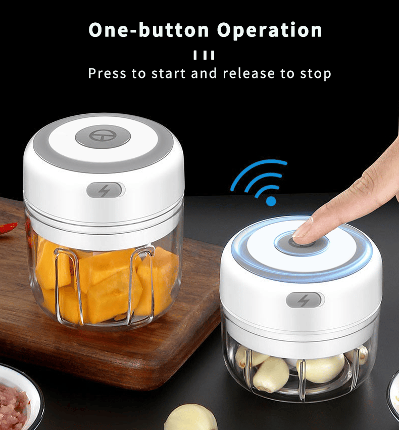 HiPiCok Meat Grinder Electric Garlic Crusher Food Chopper Mini Garlic Press Vegetable Chopper Masher