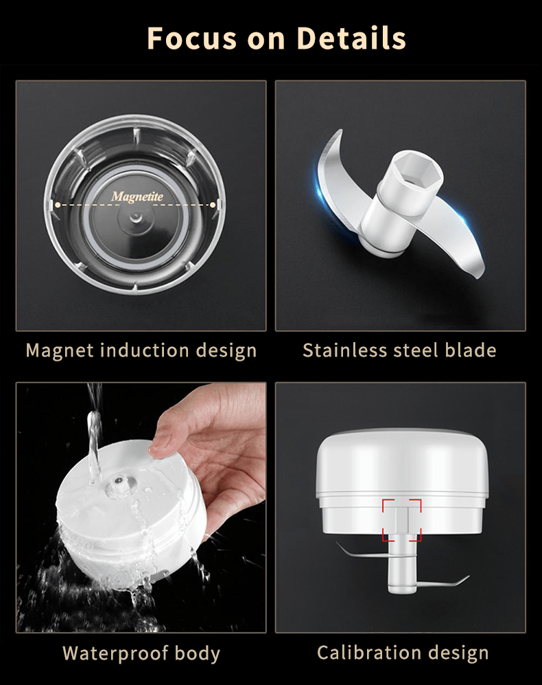 HiPiCok Meat Grinder Electric Garlic Crusher Food Chopper Mini Garlic Press Vegetable Chopper Masher