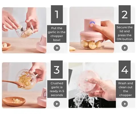 USB Wireless Electric Kitchen Blender Mixer Garlic Masher Meat Grinder Mini Vegetable Chili