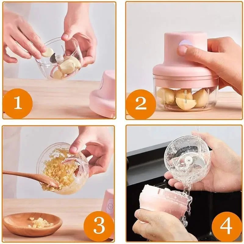 USB Wireless Electric Kitchen Blender Mixer Garlic Masher Meat Grinder Mini Vegetable Chili